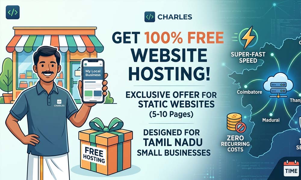 Free Static Website Hosting Offer for Small Businesses in Tamil Nadu